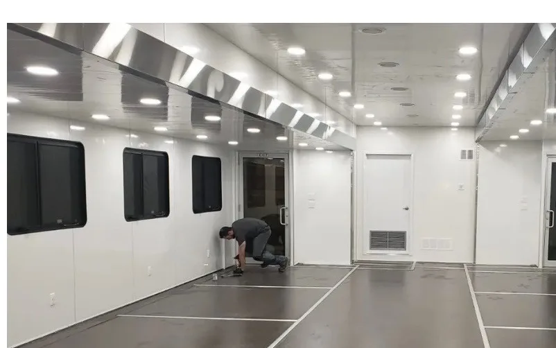 Open interior of the 53′ expandable trailer